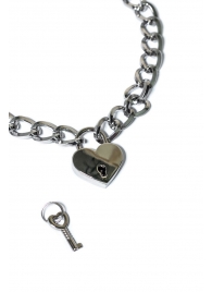 Серебристый ошейник Embrace с ключиком - Lola Games - купить с доставкой в Черкесске