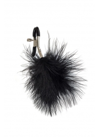 Зажимы на соски с черным пухом Euphoric - Lola Games - купить с доставкой в Черкесске