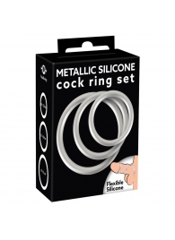 Набор из 3 эрекционных колец под металл Metallic Silicone Cock Ring Set - Orion - в Черкесске купить с доставкой