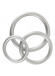 Набор из 3 эрекционных колец под металл Metallic Silicone Cock Ring Set - Orion - в Черкесске купить с доставкой