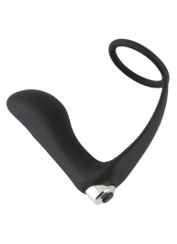 Черное эрекционное кольцо с анальной вибропробкой Vibrating Ring   Plug - Orion - в Черкесске купить с доставкой