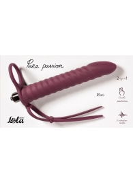 Бордовая вибронасадка для двойного проникновения Rori - 17 см. - Lola Games - купить с доставкой в Черкесске