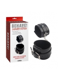 Черные оковы на ноги Obey Me Leather Ankle Cuffs - Chisa - купить с доставкой в Черкесске