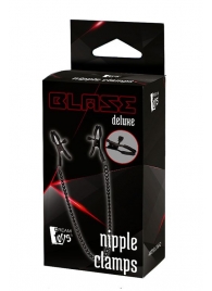 Черные зажимы на соски на цепочке BLAZE DELUXE NIPPLE CLAMPS - Dream Toys - купить с доставкой в Черкесске