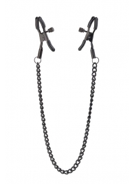 Черные зажимы на соски на цепочке BLAZE DELUXE NIPPLE CLAMPS - Dream Toys - купить с доставкой в Черкесске
