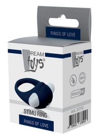 Гладкое синее эрекционное виброкольцо STIMU RING - Dream Toys - в Черкесске купить с доставкой