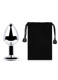 Серебристая анальная пробка с прозрачным стразом - 7,2 см. - Anal Jewelry Plug - купить с доставкой в Черкесске