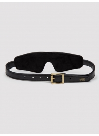 Черная плотная маска на глаза Bound to You Faux Leather Blindfold - Fifty Shades of Grey - купить с доставкой в Черкесске