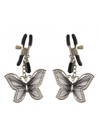 Зажимы на соски с бабочками Butterfly Nipple Clamps - Pipedream - купить с доставкой в Черкесске