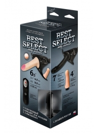 Черный женский пояс BEST SELECT с 3 насадками и вибрацией - LOVETOY (А-Полимер) - купить с доставкой в Черкесске