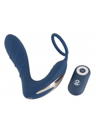 Синий вибростимулятор простаты с кольцом - 14,5 см. - Orion - в Черкесске купить с доставкой