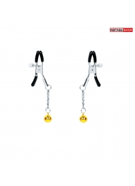 Оригинальные зажимы на соски с желтыми шариками - Notabu - купить с доставкой в Черкесске