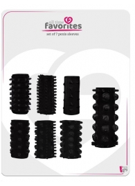 Набор из 7 черных насадок PENIS SLEEVES SET - Dream Toys - в Черкесске купить с доставкой