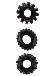 Набор из 3 черных эрекционных колец SET OF 3 COCKRINGS - Dream Toys - в Черкесске купить с доставкой