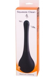 Черный анальный душ SQUEEZE CLEAN с закругленным наконечником - Seven Creations - купить с доставкой в Черкесске