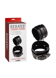 Черные оковы Classic Ankle Cuffs - Chisa - купить с доставкой в Черкесске