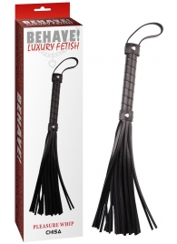 Черная многохвостая плеть Pleasure Whip - 46 см. - Chisa - купить с доставкой в Черкесске