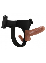 Страпон с вагинальной пробкой и вибрацией Ultra Passionate Harness - 16 см. - Baile - купить с доставкой в Черкесске
