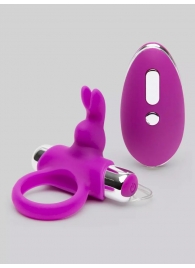 Лиловое виброкольцо с пультом ДУ Remote Control Cock Ring - Happy Rabbit - в Черкесске купить с доставкой