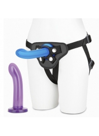 Страпон унисекс Beginners Strap-On с 2 насадками - 15 и 13 см. - Lux Fetish - купить с доставкой в Черкесске