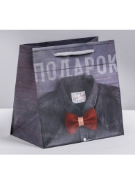 Ламинированный квадратный пакет «Мужской стиль» - 14 х 14 х 9 см. - Сима-Ленд - купить с доставкой в Черкесске