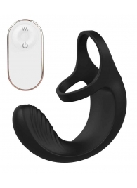 Черный анальный стимулятор с эрекционными кольцами Remote Couple Teaser - Dream Toys - в Черкесске купить с доставкой