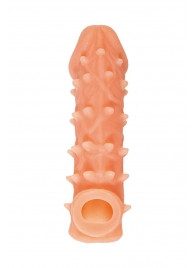Телесная закрытая насадка с пупырышками Cock Sleeve Size L - 17,6 см. - KOKOS - в Черкесске купить с доставкой