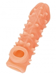 Телесная закрытая насадка с пупырышками Cock Sleeve Size L - 17,6 см. - KOKOS - в Черкесске купить с доставкой