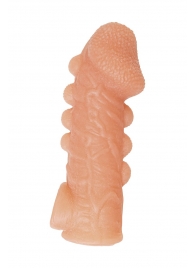 Телесная закрытая насадка с шишечками Cock Sleeve Size L - 17,6 см. - KOKOS - в Черкесске купить с доставкой