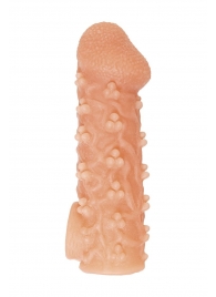 Телесная закрытая насадка с пучками шишечек Cock Sleeve Size S - 13,8 см. - KOKOS - в Черкесске купить с доставкой