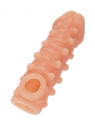 Телесная закрытая насадка с шариками Cock Sleeve Size S - 13,8 см. - KOKOS - в Черкесске купить с доставкой
