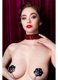 Красный ошейник из лакированного материала - ToyFa - купить с доставкой в Черкесске