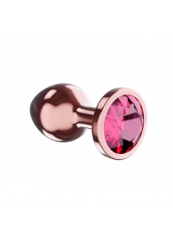 Пробка цвета розового золота с малиновым кристаллом Diamond Ruby Shine S - 7,2 см. - Lola Games - купить с доставкой в Черкесске