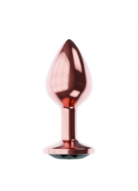 Пробка цвета розового золота с черным кристаллом Diamond Jet Shine L - 8,3 см. - Lola Games - купить с доставкой в Черкесске
