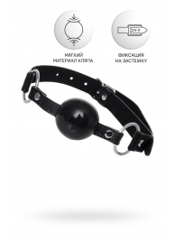 Черный кляп-шар на кожаных ремешках Anonymo - ToyFa - купить с доставкой в Черкесске