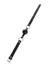 Черный кляп-шар на кожаных ремешках Anonymo - ToyFa - купить с доставкой в Черкесске