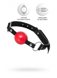 Красный кляп-шар на черных ремешках Anonymo - ToyFa - купить с доставкой в Черкесске