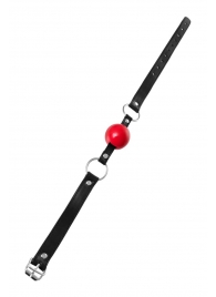 Красный кляп-шар на черных ремешках Anonymo - ToyFa - купить с доставкой в Черкесске