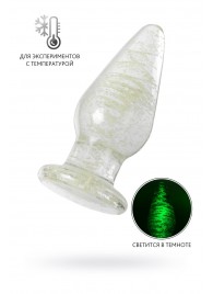 Прозрачная, светящаяся в темноте анальная втулка - 9,8 см. - Sexus
