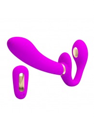 Лиловый безремневой страпон с функцией электростимуляции Thunderbird - Baile - купить с доставкой в Черкесске