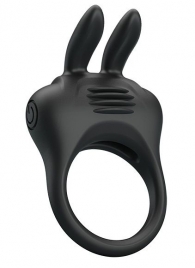 Черное эрекционное кольцо с вибрацией Davion - Baile - в Черкесске купить с доставкой