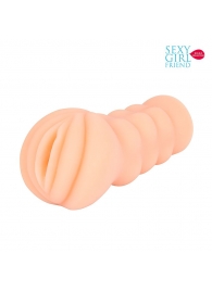 Телесный мастурбатор-вагина с комплектом эрекционных колец - Bior toys - в Черкесске купить с доставкой