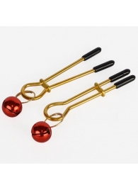Золотистые зажимы с колокольчиками Gold - Sitabella - купить с доставкой в Черкесске
