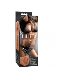 Мастурбатор-вагина цвета карамели Julieta с вибрацией - Blush Novelties - в Черкесске купить с доставкой
