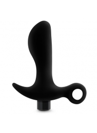 Черный анальный вибратор Silicone Vibrating Prostate Massager 01 - 10,8 см. - Blush Novelties - в Черкесске купить с доставкой