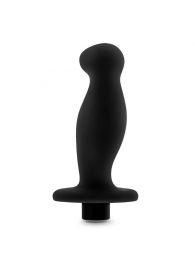Черный анальный вибромассажёр Silicone Vibrating Prostate Massager 02 - 10,8 см. - Blush Novelties - в Черкесске купить с доставкой