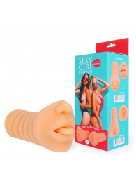 Телесный мастурбатор-ротик с высунутым язычком - Bior toys - в Черкесске купить с доставкой