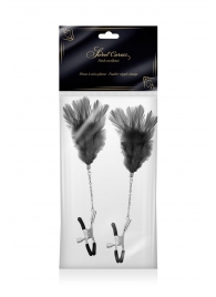 Зажимы для сосков с черными перьями Sweet Caress Feather Nipple Clumps - Sweet Caress - купить с доставкой в Черкесске