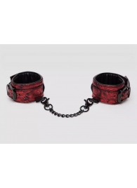 Красно-черные наручники Reversible Faux Leather Wrist Cuffs - Fifty Shades of Grey - купить с доставкой в Черкесске