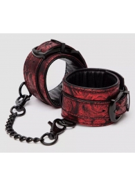 Красно-черные наручники Reversible Faux Leather Wrist Cuffs - Fifty Shades of Grey - купить с доставкой в Черкесске